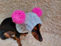 Military hat for dog, summer accessory for dog in military style knitted panama hat dachshundknit