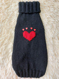 Heart wool sweater for pet, dog sweater for valentine's day, dog valentine's day gift with heart dachshundknit