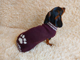 Dog clothes sweater with arana wool alpaca, jumper winter warm wool alpaca, wool winter clothes for dachshund dachshundknit