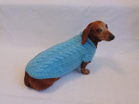Blue knitted sweater for small dog, clothes for dachshunds, sweater for dogs, clothes for dog dachshundknit