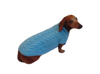 Blue knitted sweater for small dog, clothes for dachshunds, sweater for dogs, clothes for dog dachshundknit