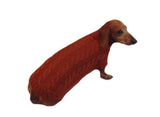 Brown knitted sweater for dachshund dog dachshundknit