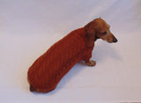 Brown knitted sweater for dachshund dog dachshundknit