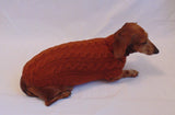 Brown knitted sweater for dachshund dog dachshundknit