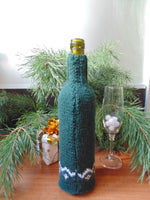 Christmas bottle cover, Christmas bottle decoration, Christmas present, New Year gift, Christmas table, Bottle decoration - dachshundknit