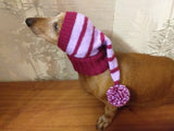 Christmas hat for dog, Santa hat for dog, hat for dog, hat for small dog, hat for dachshund, doxie clothes, doxie hat - dachshundknit