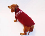 Christmas knitted sweater with snowflakes for a dog, clothes for dachshund - dachshundknit