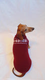 Christmas knitted sweater with snowflakes for a dog, clothes for dachshund - dachshundknit