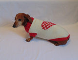 Dachshund clothes Heart knitted sweater - dachshundknit