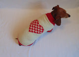 Dachshund clothes Heart knitted sweater - dachshundknit