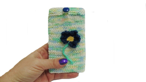 Knitted Cell Phone Holder Crochet Phone Holder Knitted Phone Pouch