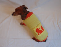 Fox sweater for dachshund, dachshund costume, dachshund clothing dachshundknit
