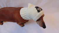 Hat for dog funny poop, warm winter hat for small dog - dachshundknit