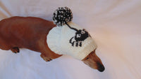 Halloween hat dog spider with big pompom - dachshundknit