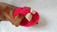 Knitted summer panama for dog, panama for dachshund, summer hat for dog - dachshundknit