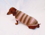 Pink striped knitted sweater for dachshund dogs, clothes for dachshund dachshundknit