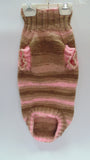 Pink striped knitted sweater for dachshund dogs, clothes for dachshund dachshundknit