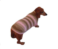 Pink striped knitted sweater for dachshund dogs, clothes for dachshund dachshundknit