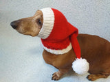 Santa hat for dog, christmas santa hat for dog, santa hat for dachshund - dachshundknit