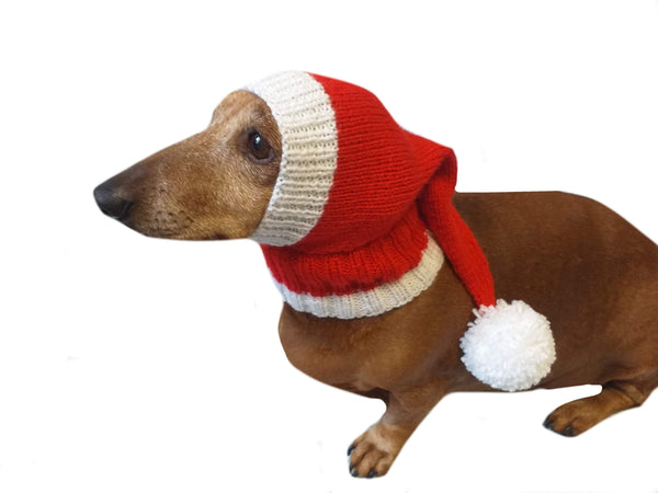 Santa hat for dog, christmas santa hat for dog, santa hat for dachshund - dachshundknit