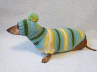 Set sweater and hat for dogs, sweater and hat for dachshunds, clothes for dogs, clothes for dachshunds - dachshundknit