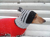 Warm hat for dog or cat, hat for dachshund - dachshundknit