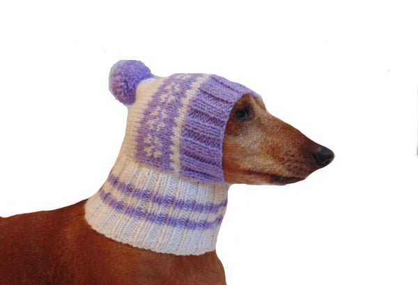 Warm hat for small handmade dogs - dachshundknit