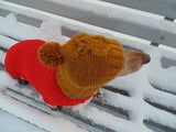 Winter clothes for dogs knitted hat owl - dachshundknit