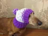 Winter knitted hat for small dog - dachshundknit