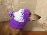 Winter knitted hat for small dog - dachshundknit