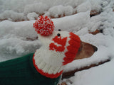 Winter knitted hat squirrels for a small dog, handmade hat dachshund, - dachshundknit