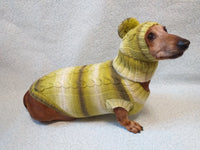 Winter warm sweater set and hat for a dog,clothes for dachshunds - dachshundknit